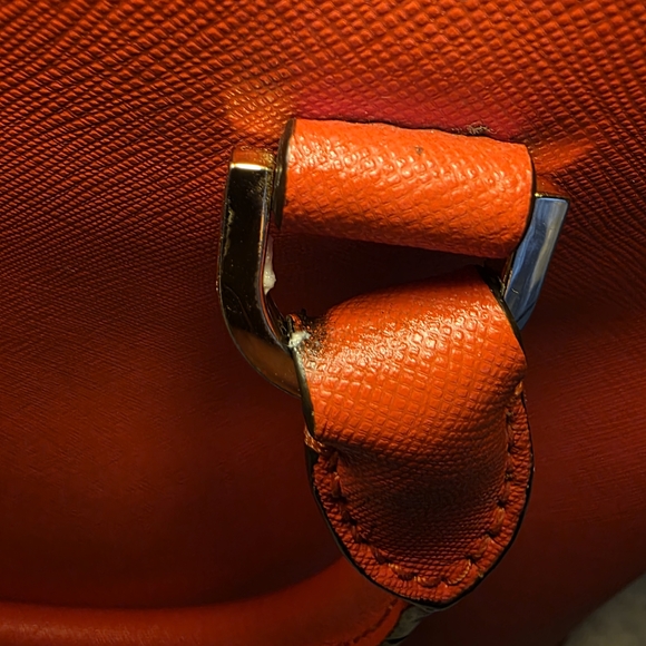 Michael Kors Cindy Medium Dome Satchel - Mandarin Saffiano Leather - Picture 5 of 16